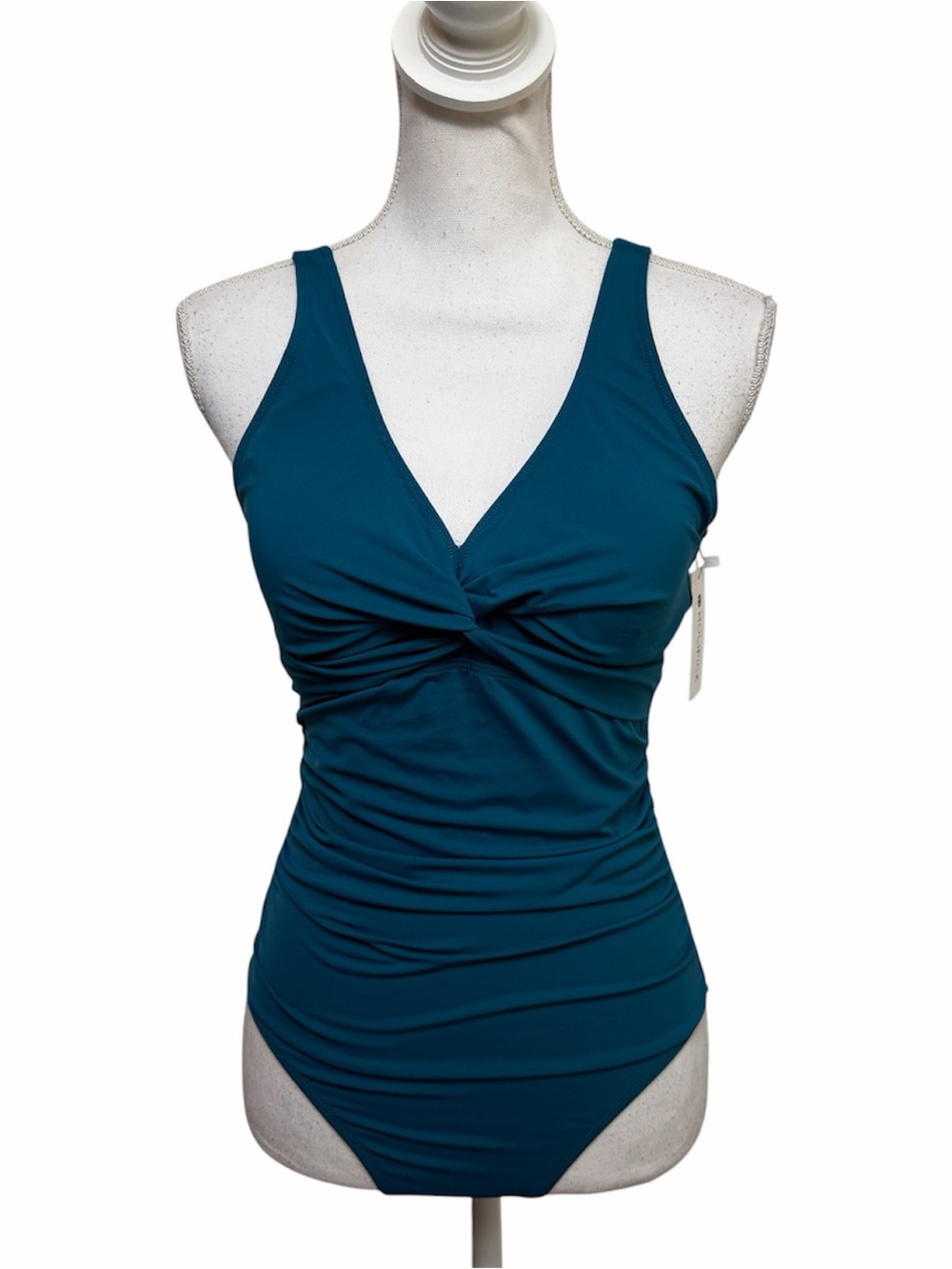 Holipick Teal V-Neck One Piece Swimsuit Women's Medium NWT